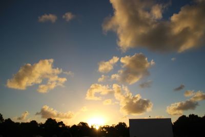 Low angle view of sky at sunset