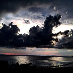 Scenic view of dramatic sky over sea