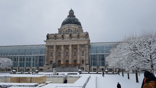 View of historic building in winter