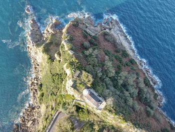 High angle view of beach