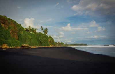 Scenic view of beach against sky