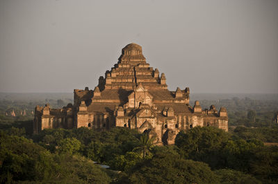 Ruins of temple against clear sky