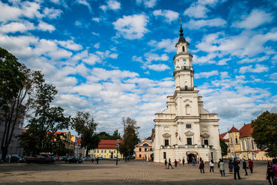 View of buildings against cloudy sky