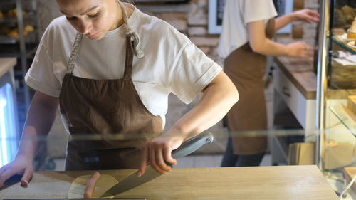 Man working at table