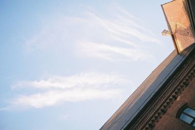 Low angle view of roof against sky