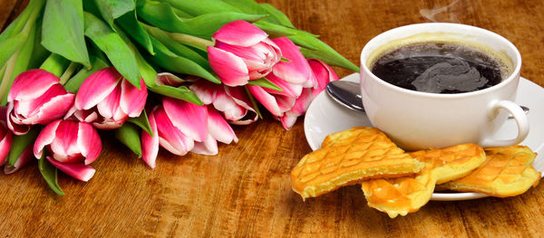 Close-up of coffee on table