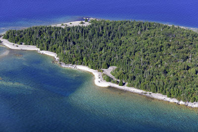 High angle view of beach against sky