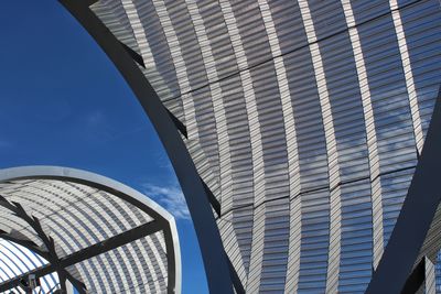 Low angle view of modern building against sky