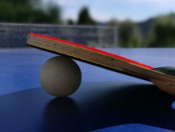 Close-up of ball on table