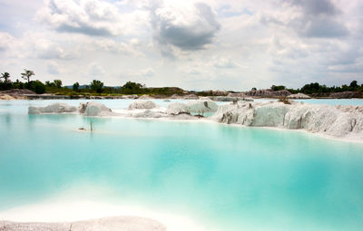 Panoramic view of lake against sky