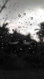 Close-up of water drops on glass