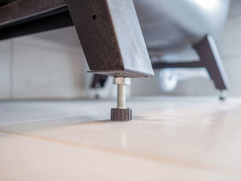 Close-up of sewing machine