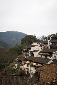 High angle view of townscape against sky