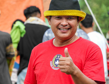 Portrait of senior man wearing hat