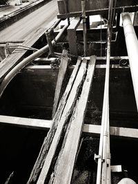 High angle view of boat in water