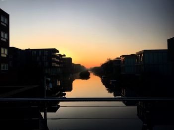 View of buildings at sunset