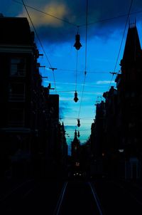 City street against blue sky