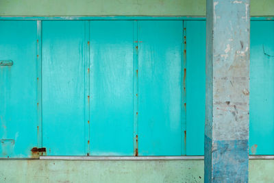 Blue door of old building