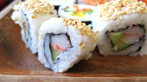 Close-up of sushi