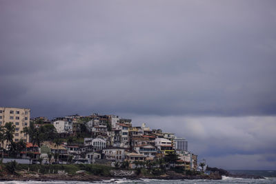 View of buildings against cloudy sky