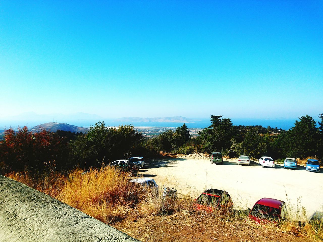 VIEW OF CALM BLUE SEA AGAINST CLEAR SKY