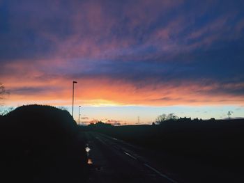 Road against sky during sunset