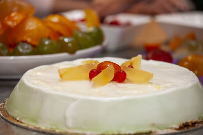 Close-up of dessert in plate