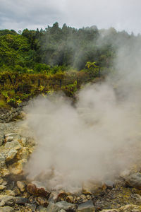 Scenic view of waterfall