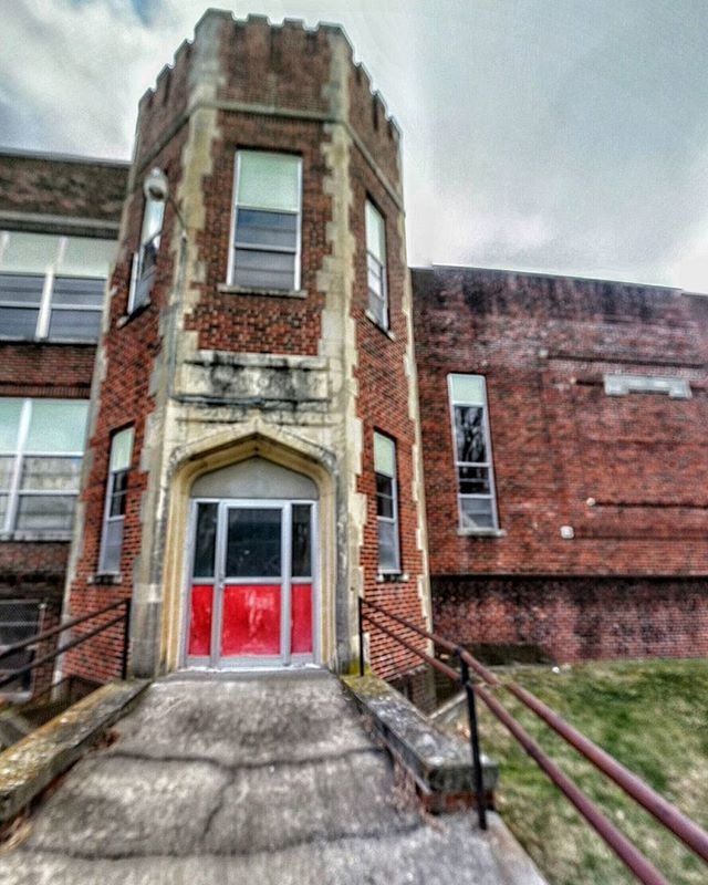 building exterior, architecture, built structure, window, sky, house, abandoned, old, residential structure, day, cloud - sky, residential building, brick wall, transportation, no people, railing, outdoors, building, weathered, door