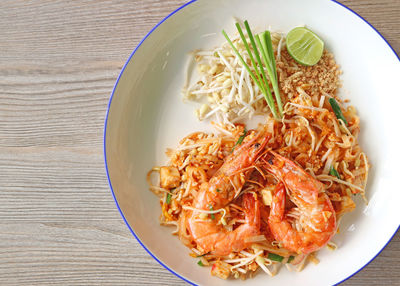 High angle view of food in bowl