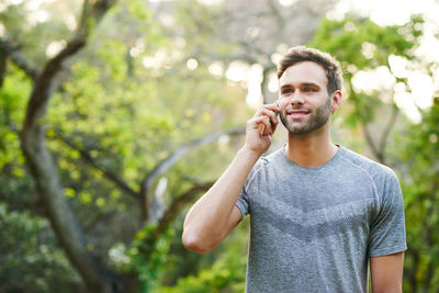 Young woman talking on mobile phone