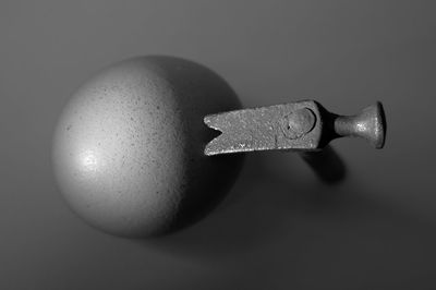 Close-up of object over white background