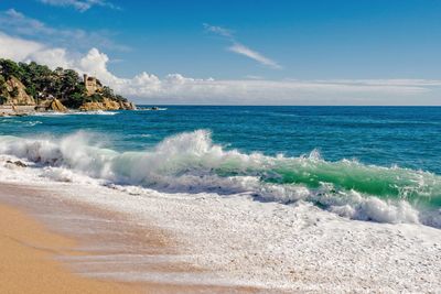 View of sea against blue sky