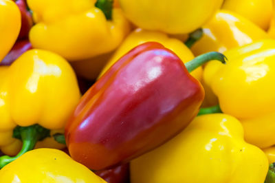 Full frame shot of yellow bell peppers