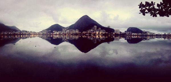 Reflection of built structures in water