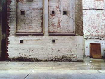 Brick wall of building
