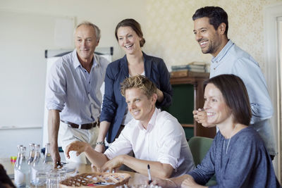 Group of happy business people in conference room