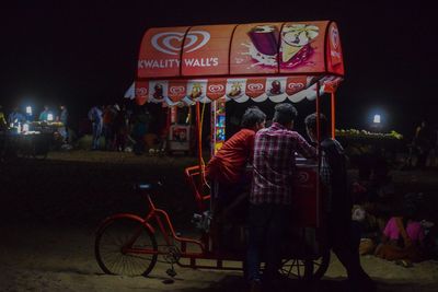 Illuminated lights at night