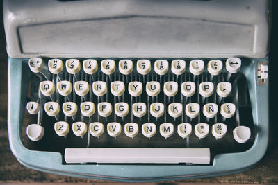 High angle view of computer keyboard