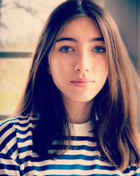 Close-up portrait of young woman