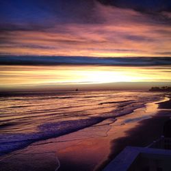 Scenic view of sea at sunset