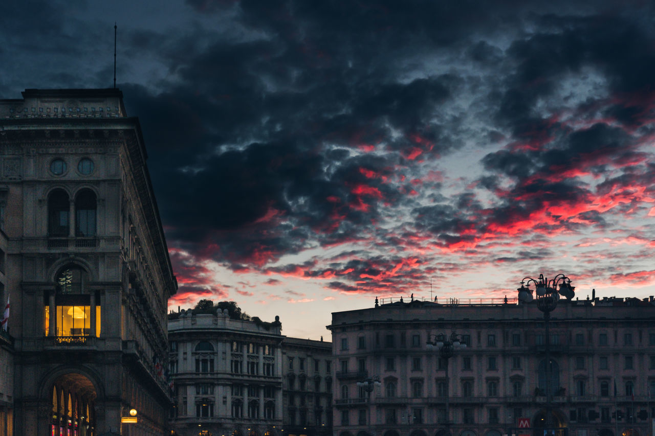 architecture, building exterior, built structure, cloud - sky, sky, sunset, outdoors, city, travel destinations, no people, nature, day, cityscape