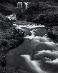 Scenic view of waterfall