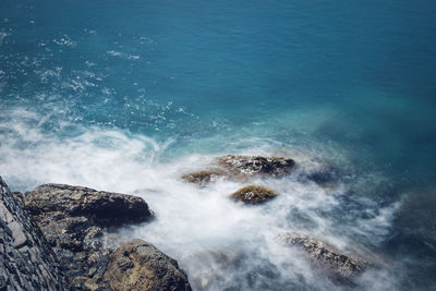 High angle view of sea shore