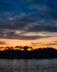 Scenic view of sea against sky at sunset