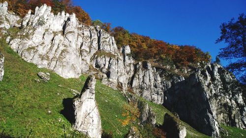 Scenic view of tree mountain against sky