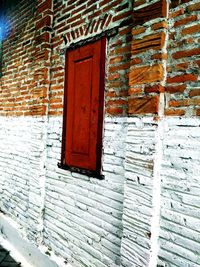 Closed door of old building