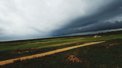 Scenic view of field against sky