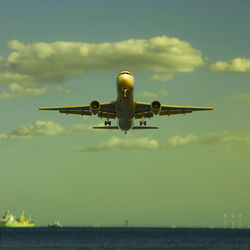Airplane flying in sky