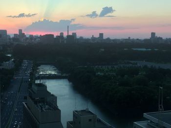 Cityscape at sunset